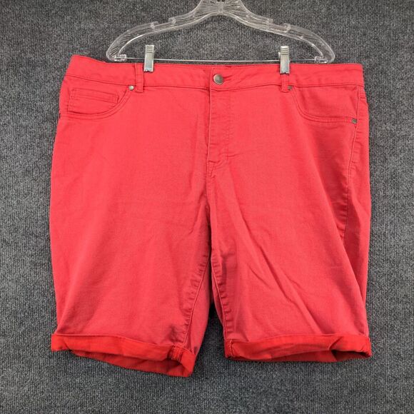 D. Jeans Womens Jean Shorts Red Size 22W 5 Pocket Cotton Blend - Picture 2 of 11